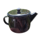 Enamelled tin teapot