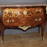 Louis XV style commode in marquetry from around 1930.