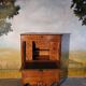 Louis XV period secretary in solid cherry wood