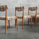 Lot de 3 chaises style scandinave tissu et bois