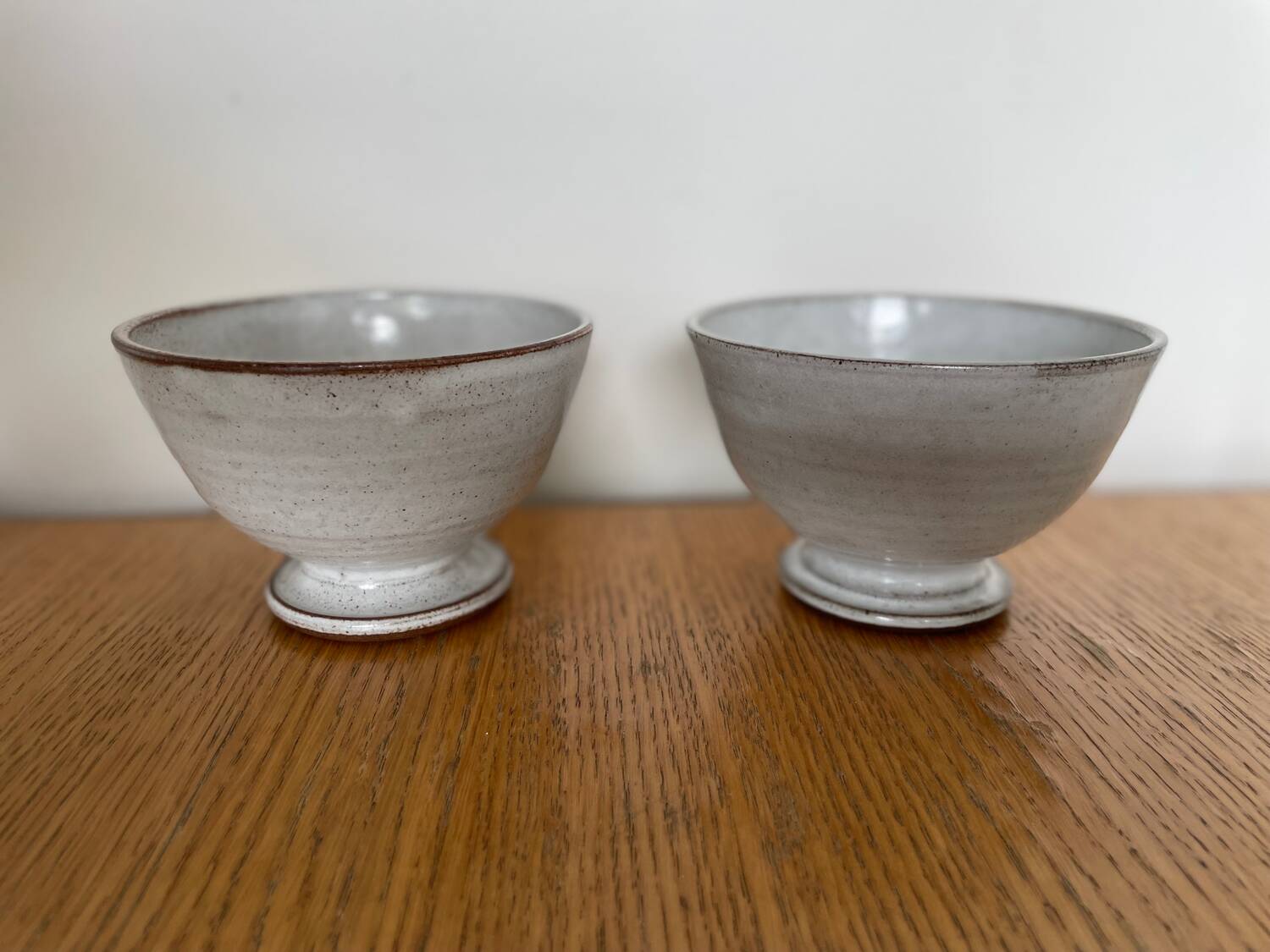 Pair of Vintage Stoneware Bowls signed ROGER COLLET ceramic France