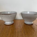 Pair of Vintage Stoneware Bowls signed ROGER COLLET ceramic France