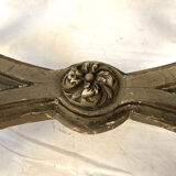 Louis XVI style oval pedestal table in grey lacquered wood