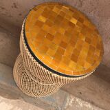 Table nomade en rotin plateau en zellige