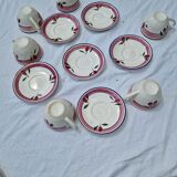 Set of 6 Antique Cups and Saucers
