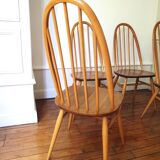 4 Ercol chairs natural wood