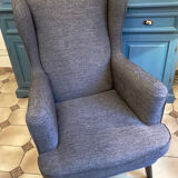 Fauteuil à grand dossier en tissu