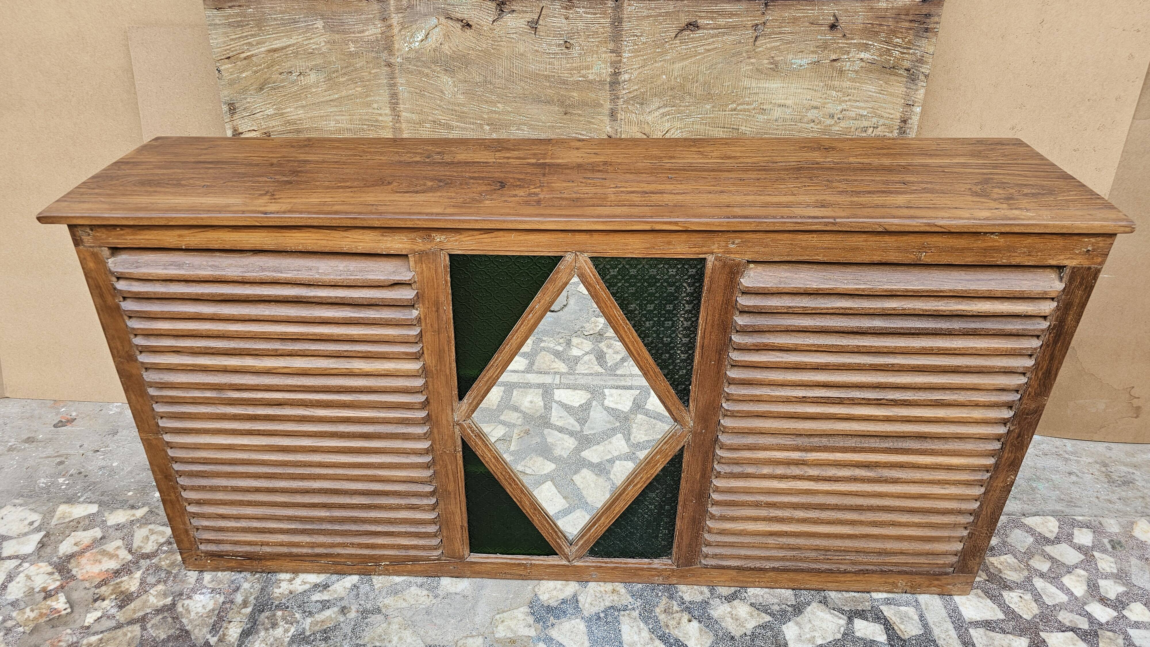 Old shop counter in Burmese teak.