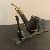 Porte pipe en bronze et laiton, 1950