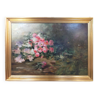 Bouquet de pivoines - Tableau impressionniste