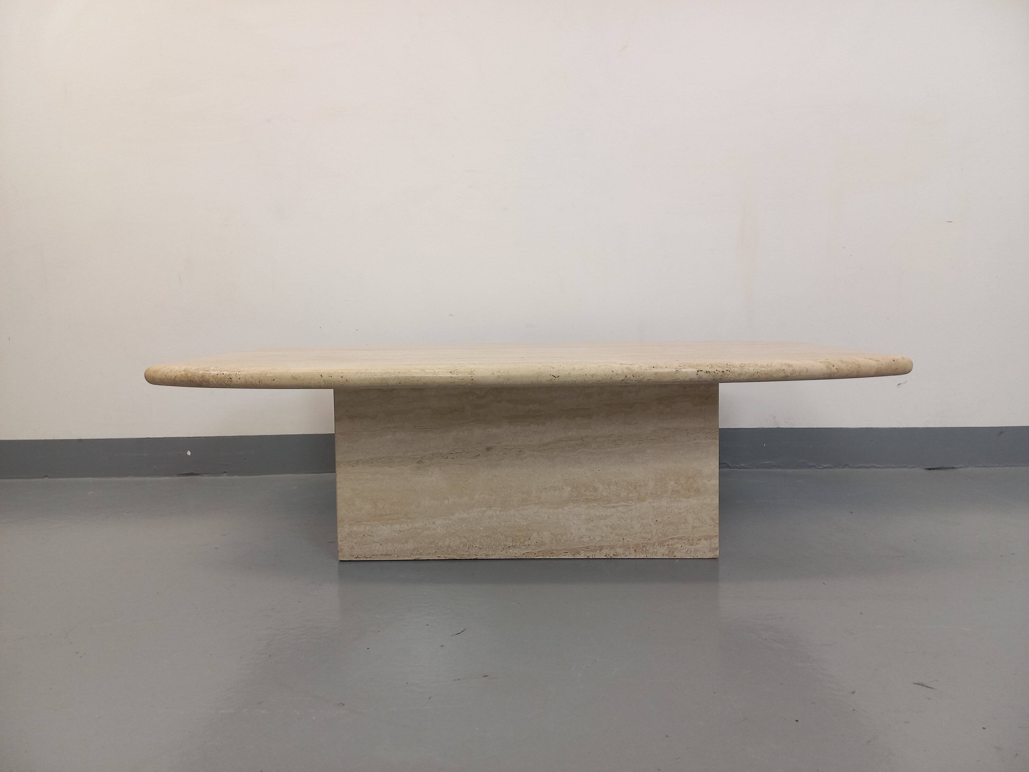 Vintage travertine coffee table from the 80s