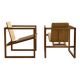 Pair of handmade wooden armchairs