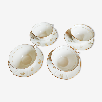 Set de 4 tasses en porcelaine blanche