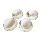 Set of 4 white porcelain cups