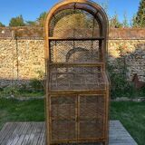 Large woven rattan shelf 🇮🇹 Vintage Italy 1970
