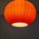 Teak and orange opaline suspension, Scandinavian style, 1960.
