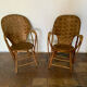 Pair of chestnut armchairs