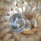 Large vintage pendant lamp in mother-of-pearl and brass