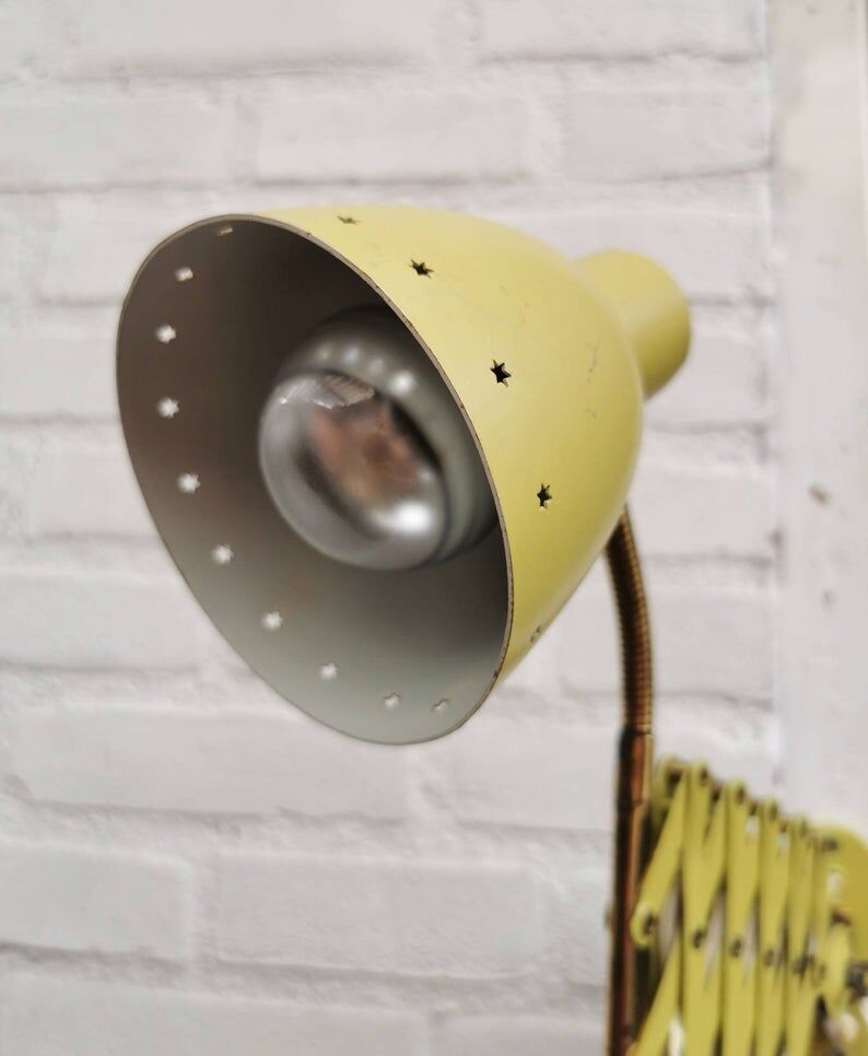 1970s metal scissors lamp