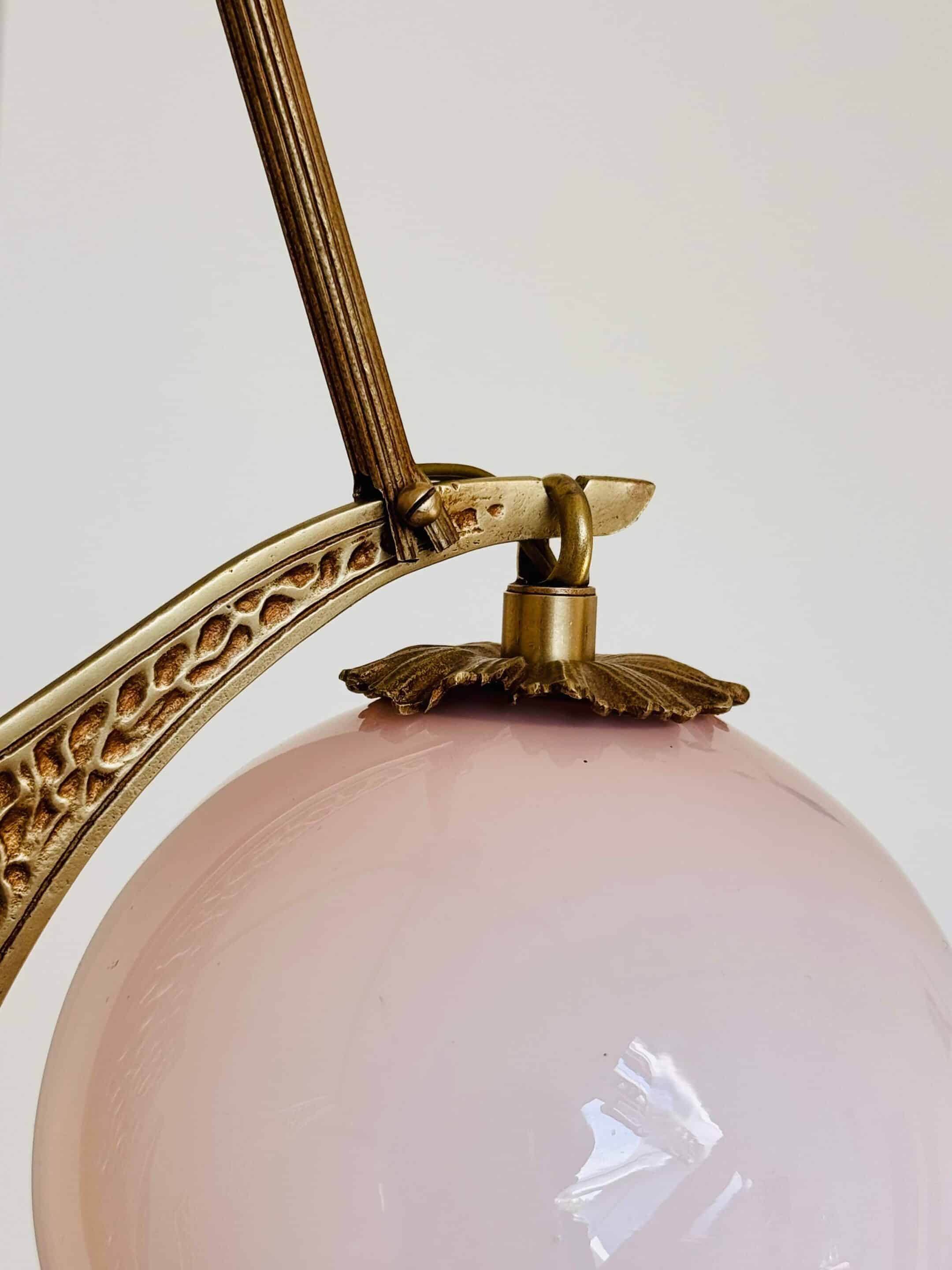 Lustre 3 feux Art Déco, rénové