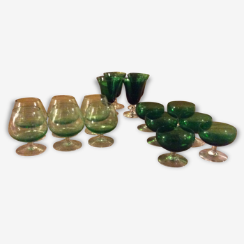 16 green glass collection