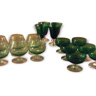 16 green glass collection