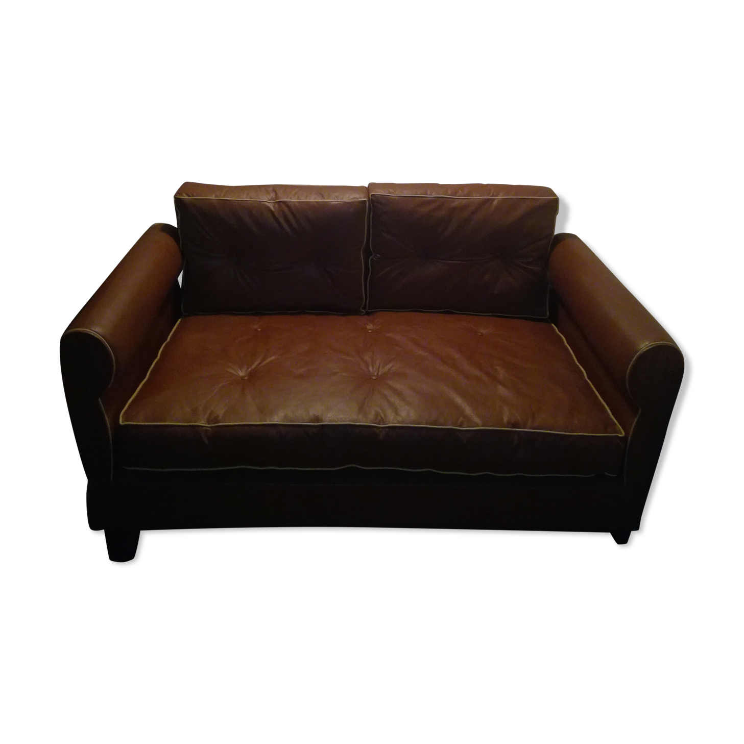 2-seater vintage fawn skai