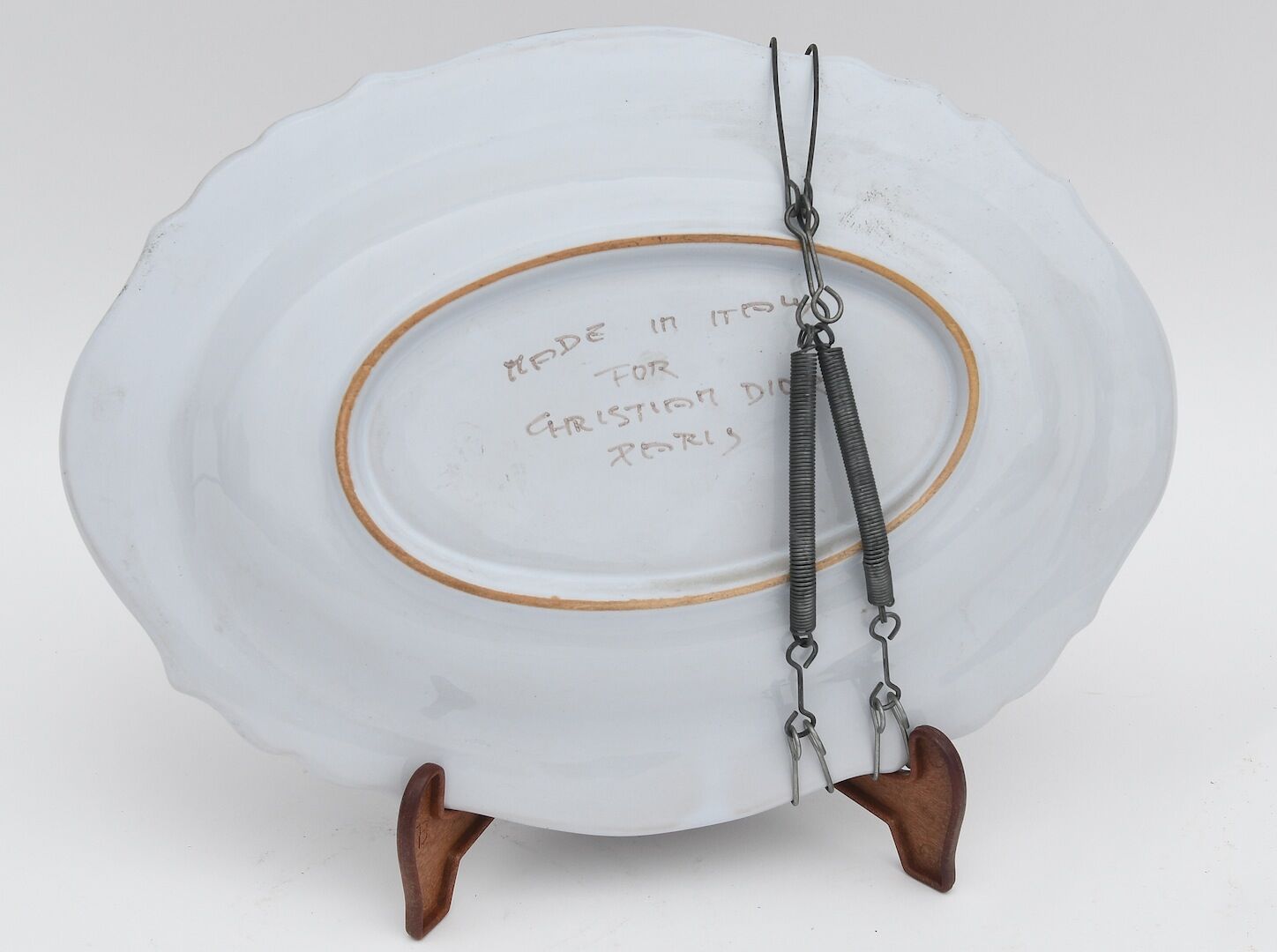 Oval dish in faience by Christian Dior