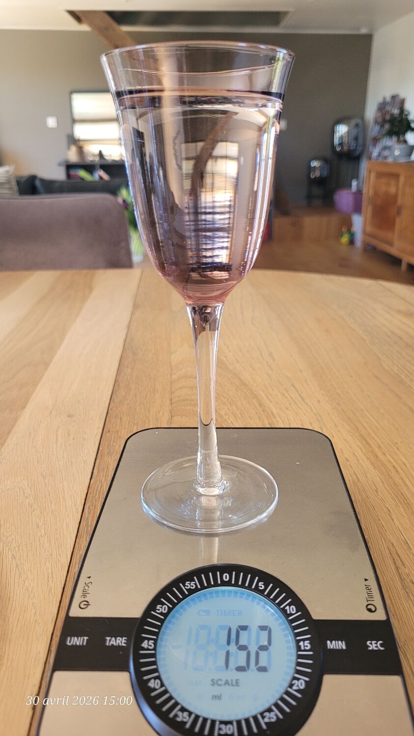 10 coloured glass stemmed glasses