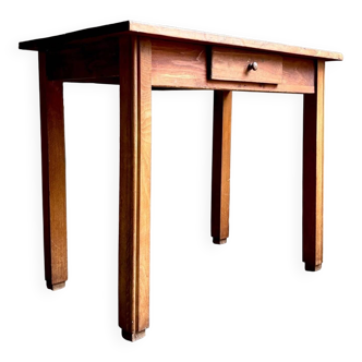 Desk, dark wood table with 1 drawer