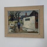 Swedish Oil on Panel – “Street ” by JOHN BÖRÉN