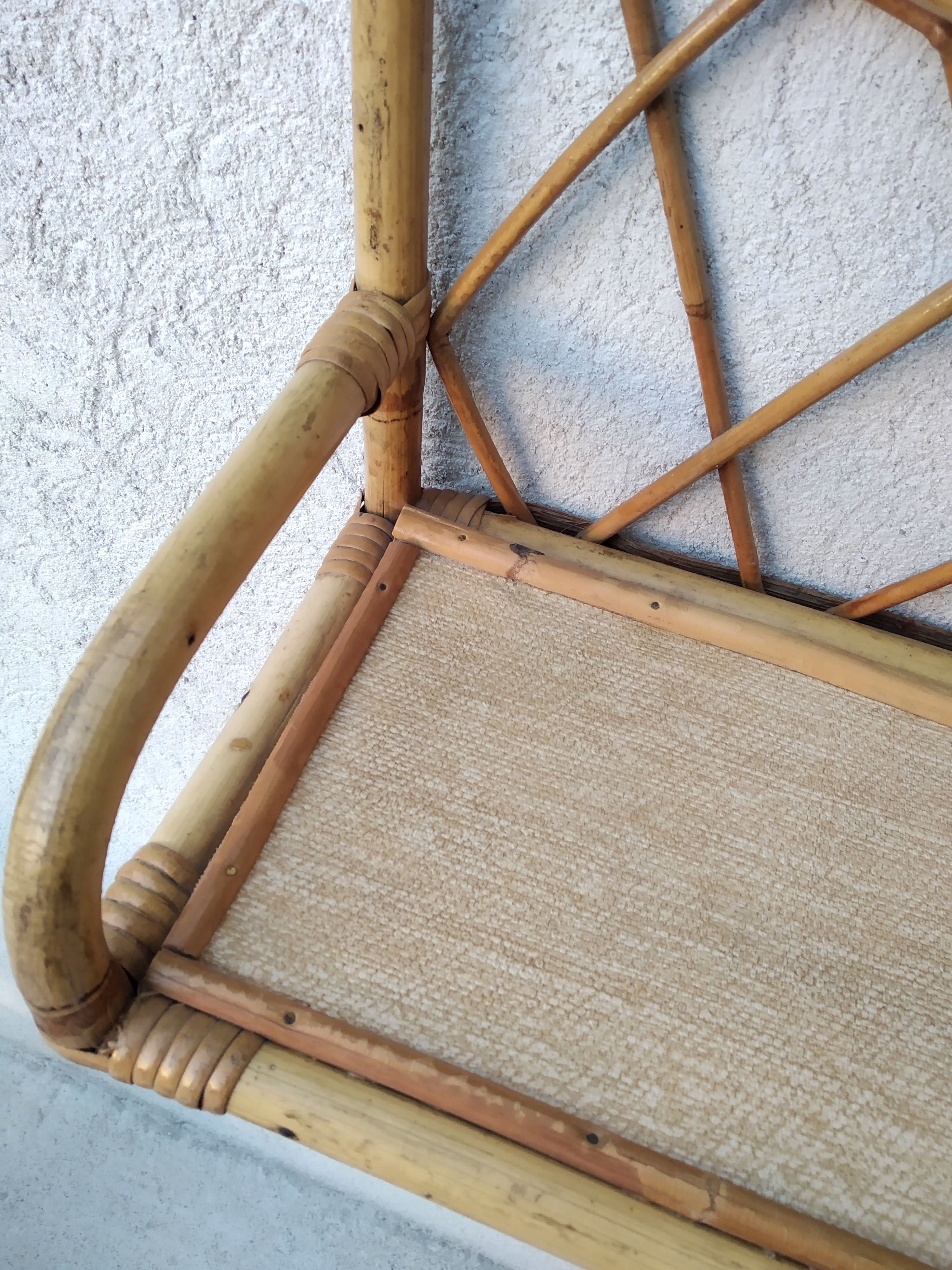 Rattan wall shelf from the 60s