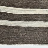 6x10 Brown & Beige Handmade Wool Kilim Rug, 195x324Cm