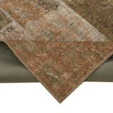 Handmade Turkish Overdyed 197 cm x 300 cm Brown Patchwork Carpet