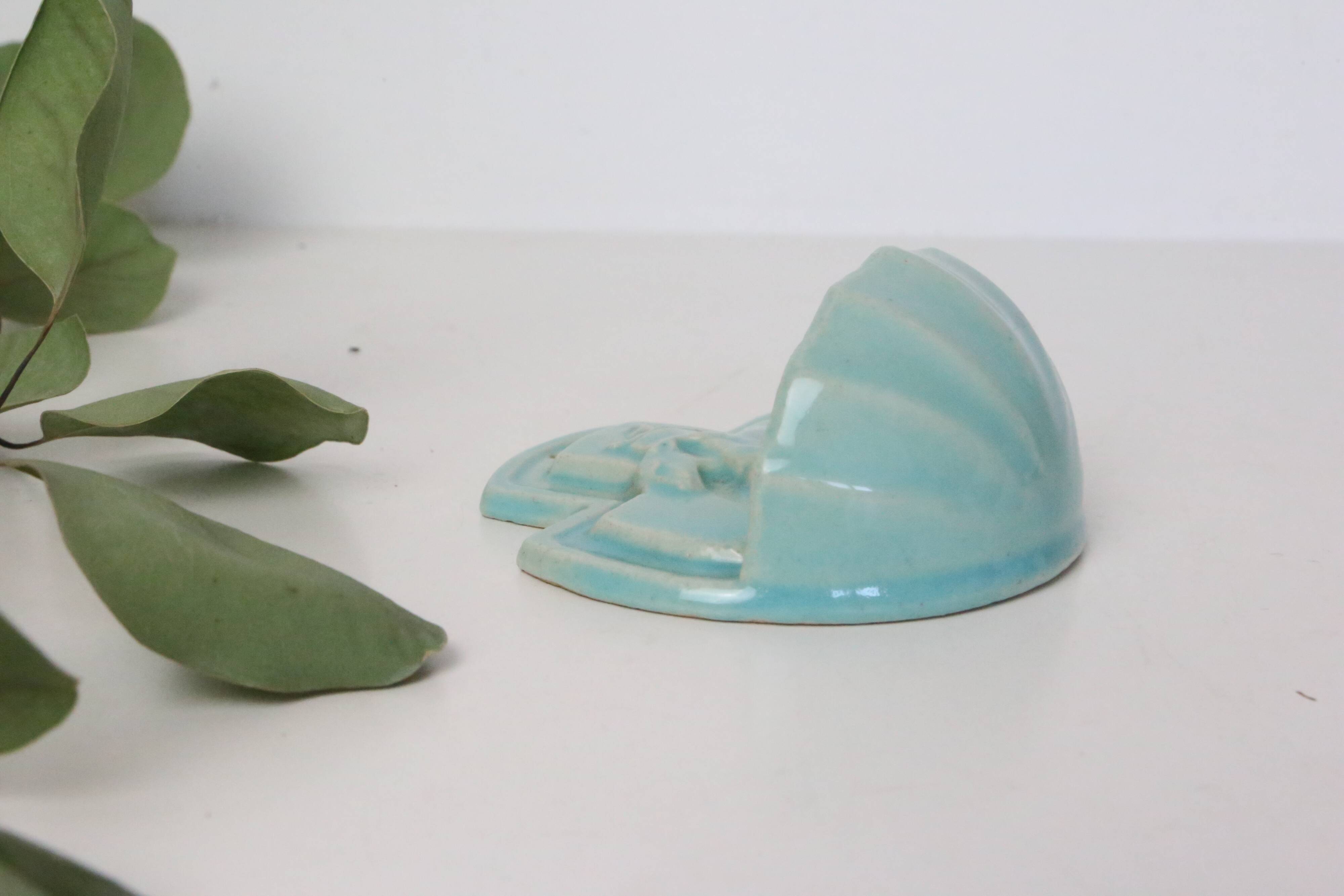 Desvres earthenware stoup, 1980