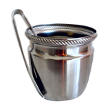 Vintage Alessi ice bucket with tongs from the Mercurio collection from the 1970s