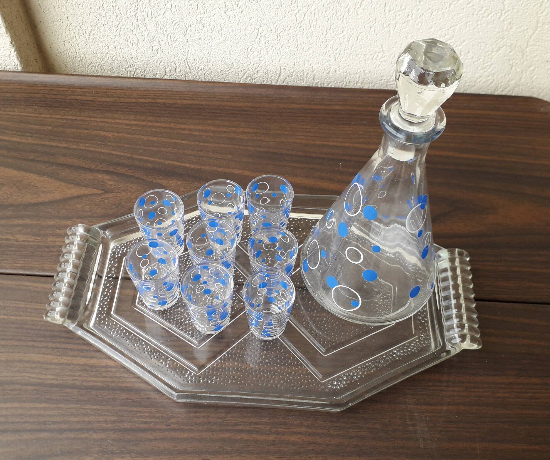 Service à liqueur plateau carafe et verres