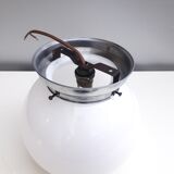 Former bistro ceiling lamp - Half-spherical globe in white opaline - 1950