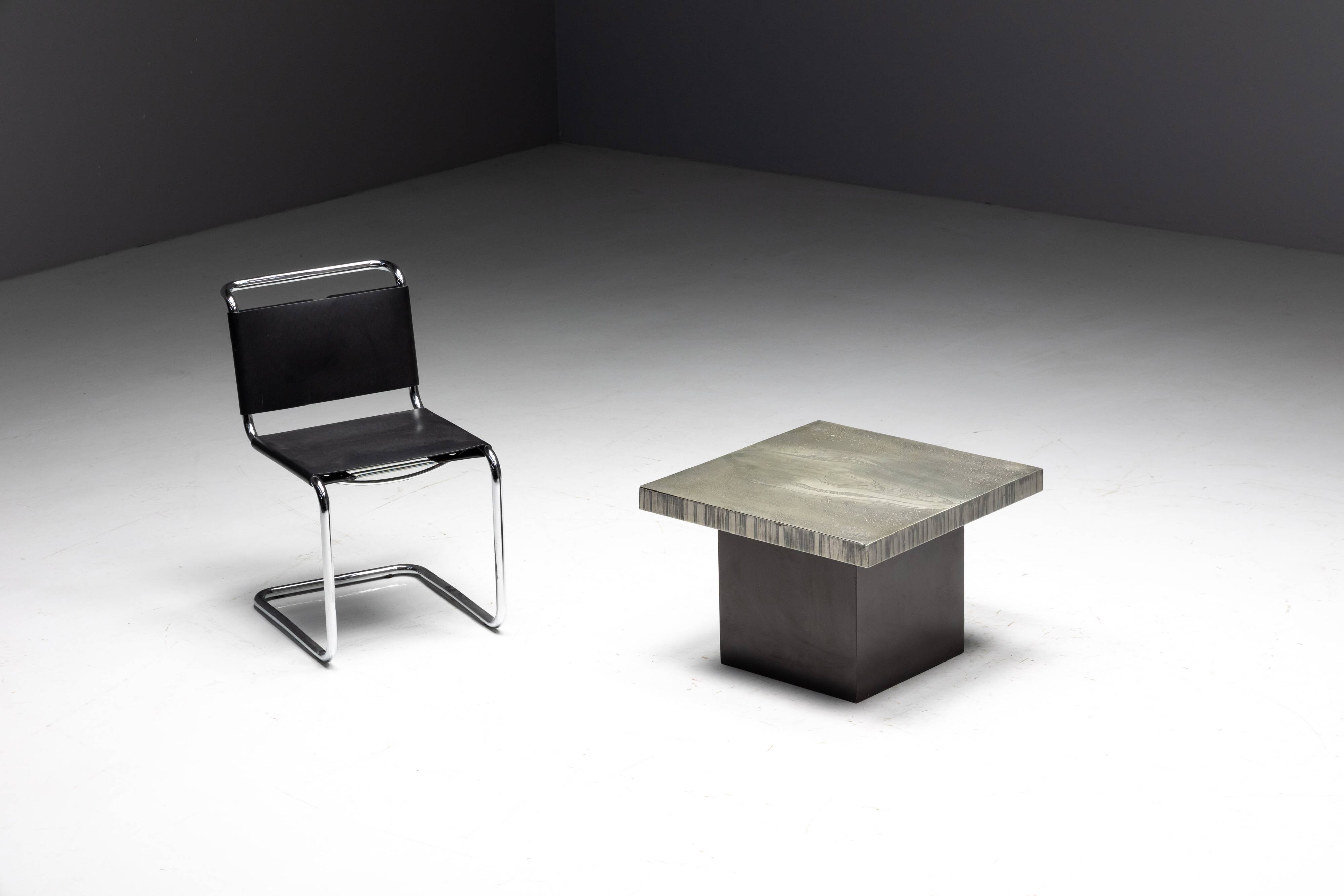 Aluminium Etched Coffee Table by Marc D’haenens, Belgium, 1970s