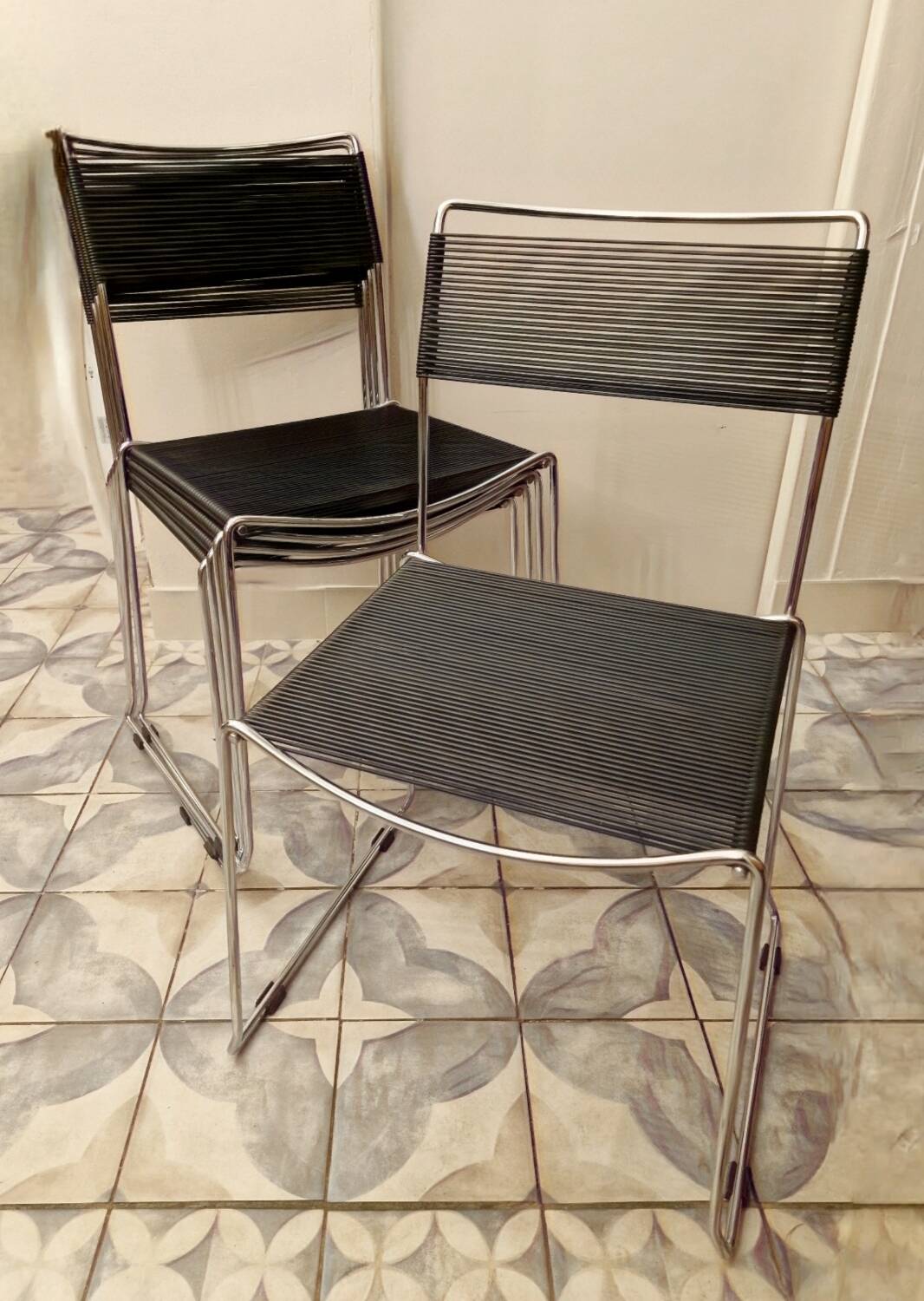 Set of 5 spaghetti chairs by giandomenico belotti for alias vintage 1980