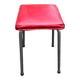 Steel stool with burgundy faux leather fabric