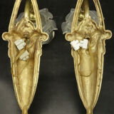 Pair of wall lamps period Art Deco style