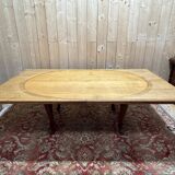 Louis XV style oval dining table in solid oak