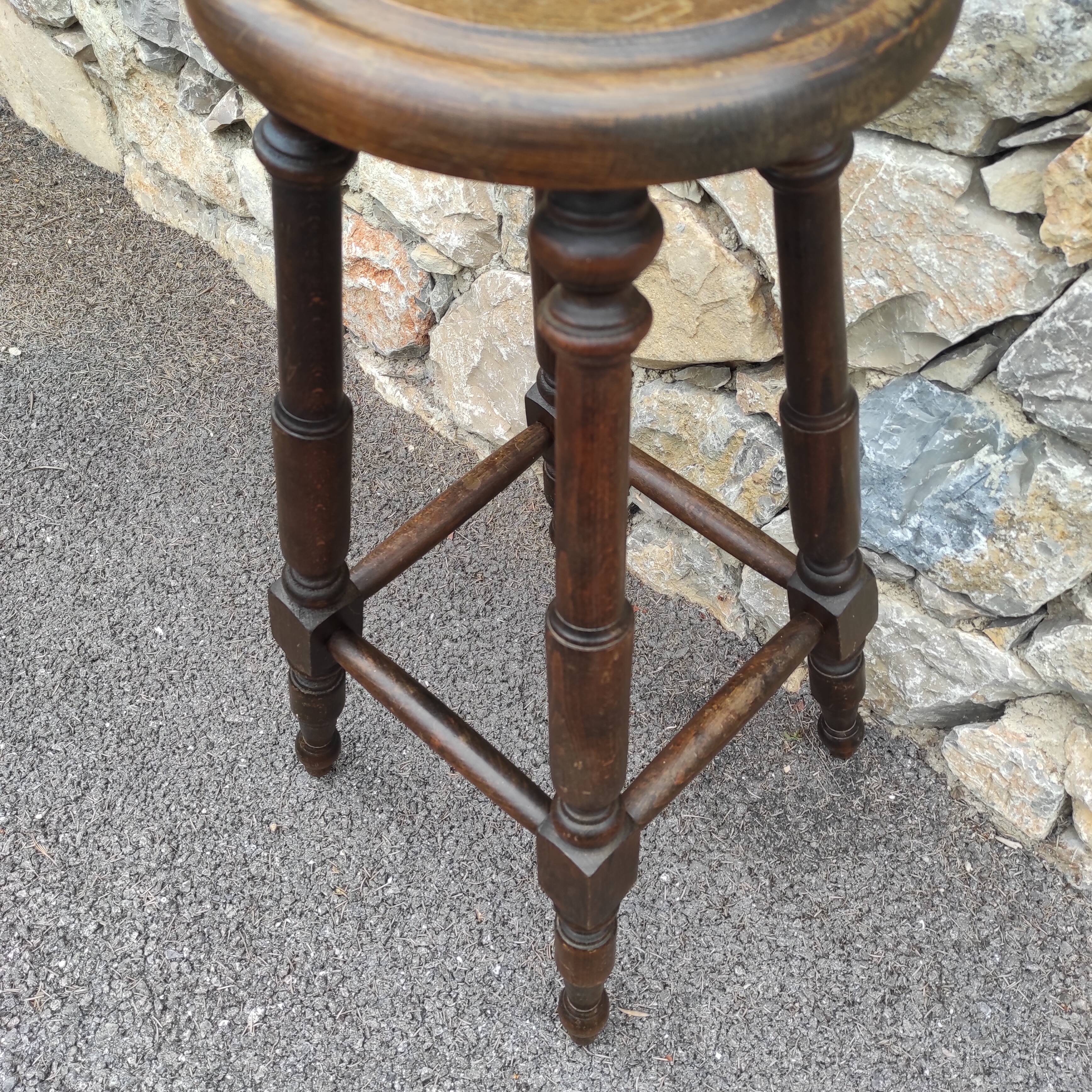 Antique bar wooden stool