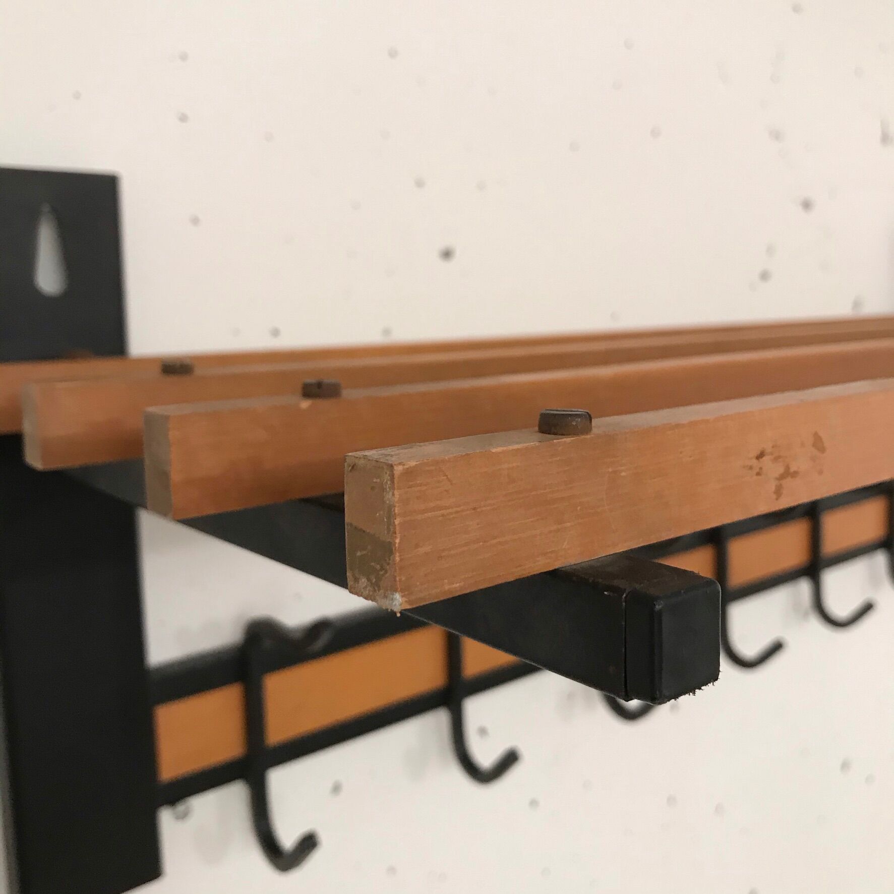 Wall coat holder with 1960 shelf