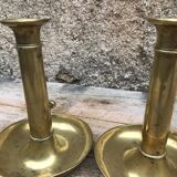 Pair of 19th century push candlesticks