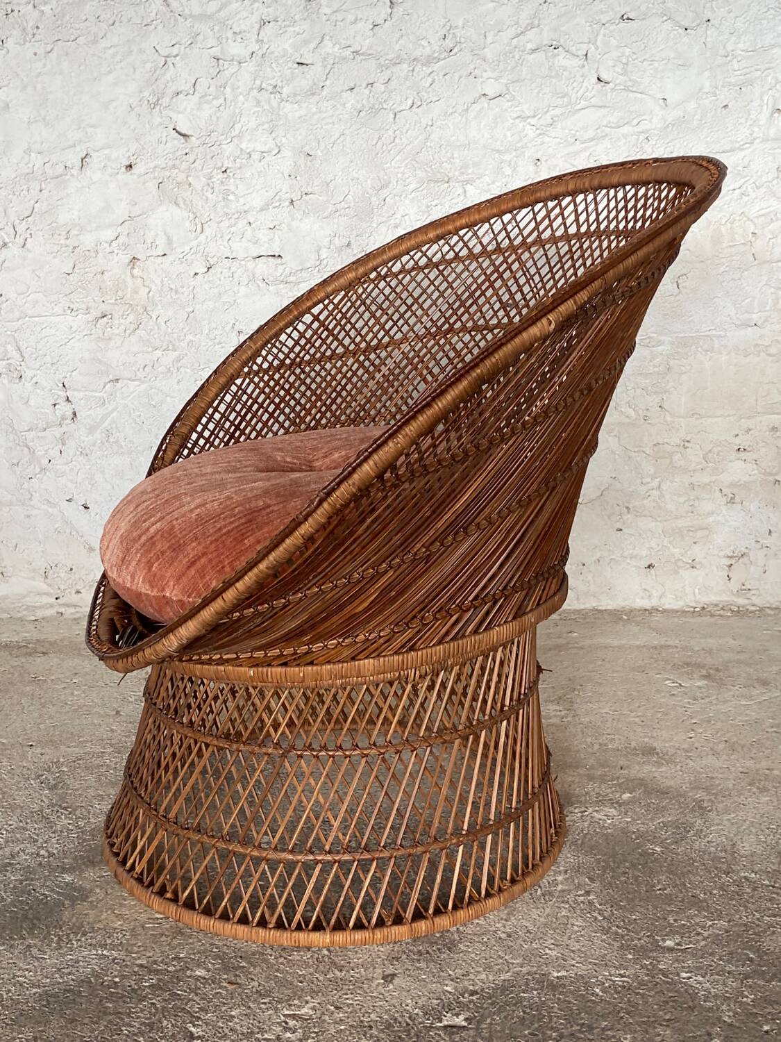 Large rattan armchair c.1970