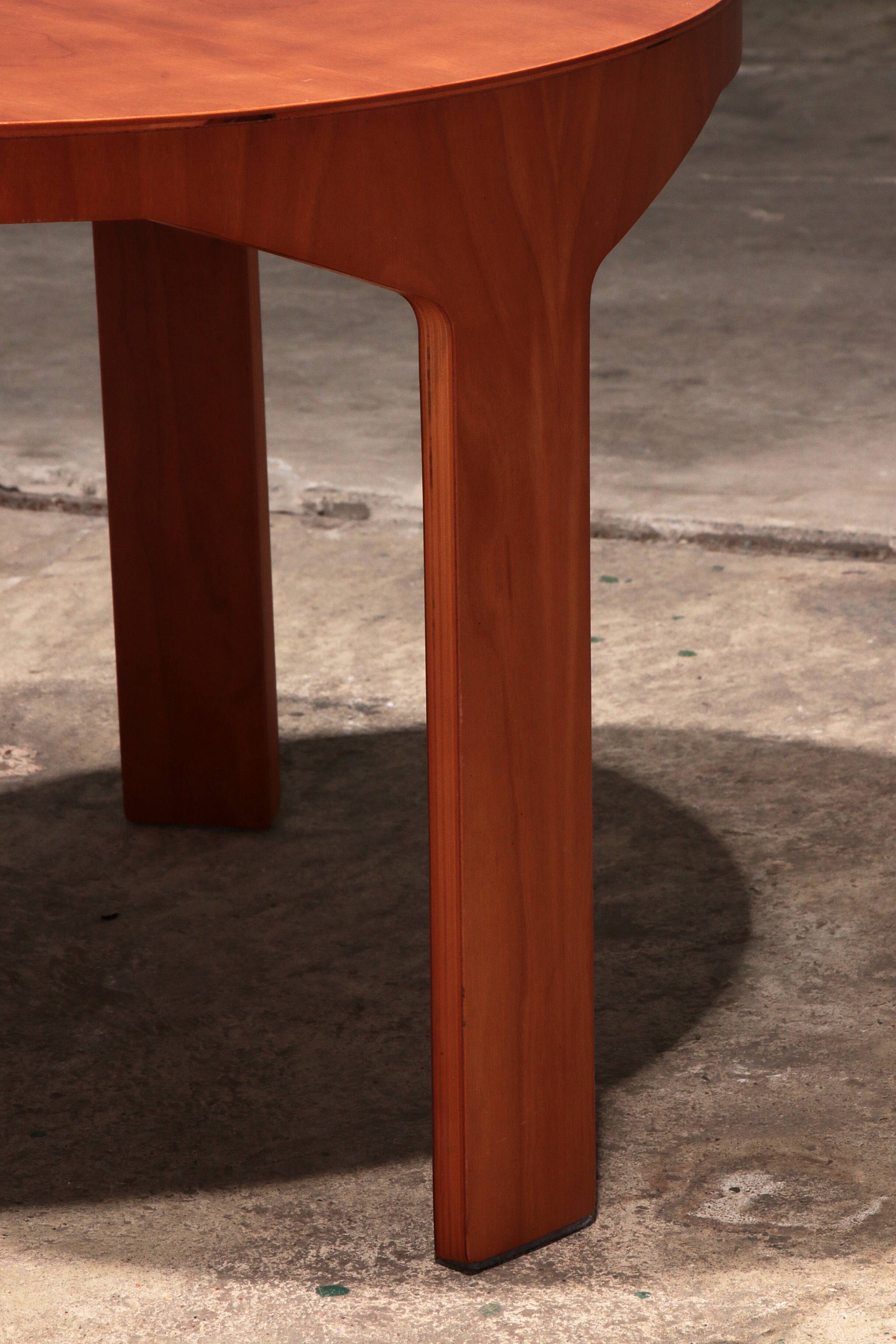 Wooden side table with vintage 70s