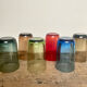 6 vintage coloured glasses