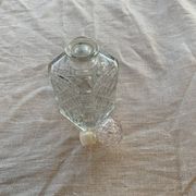 Vintage transparent molded glass whisky decanter